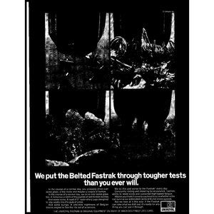 1970 Uniroyal Belted Fastrak Tire Vintage Print Ad Spikes Glass Road Wall Art